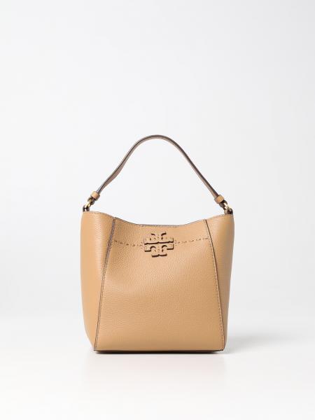 TORY BURCH McGraw bag in grained leather Beige Tory Burch