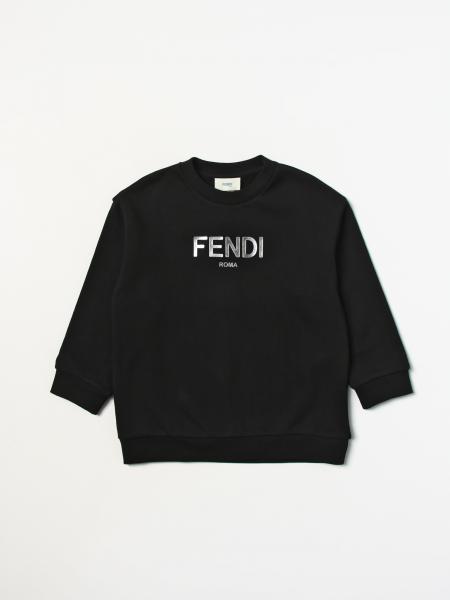 FENDI KIDS: cotton sweatshirt - Black | Fendi Kids sweater JUH0515V0 ...