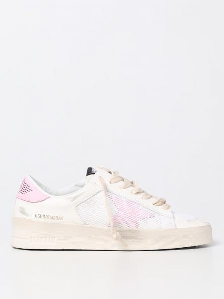 GOLDEN GOOSE: Stardan sneakers in nappa leather and used mesh - White ...