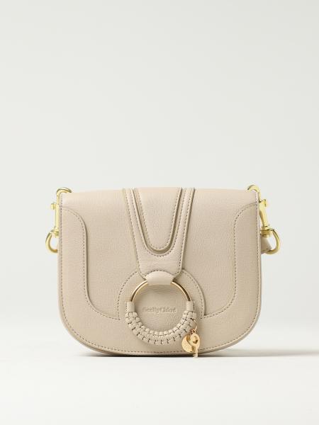 SEE BY CHLOÉ: Hana bag in grained leather - Beige | See By Chloé ...
