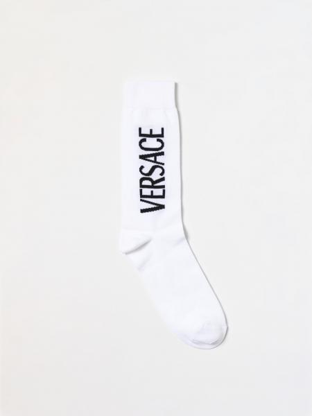 VERSACE: socks for man - White | Versace socks 10088351A07875 online on ...