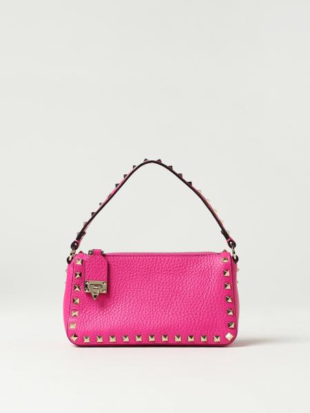 VALENTINO GARAVANI: Rockstud bag in textured leather - Pink  Valentino  Garavani mini bag 3W2B0L31VSF online at