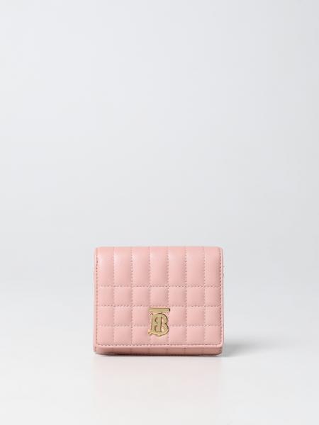 BURBERRY: wallet in quilted leather - Pink  Burberry wallet 8062369 online  at