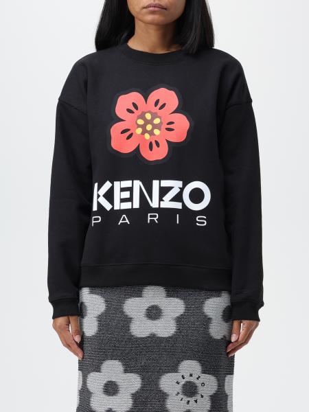 KENZO: Flower Boke sweatshirt in cotton - Black | Kenzo sweatshirt ...