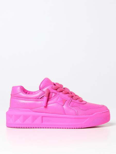 VALENTINO GARAVANI: One Stud XL sneakers in nappa leather - Pink ...