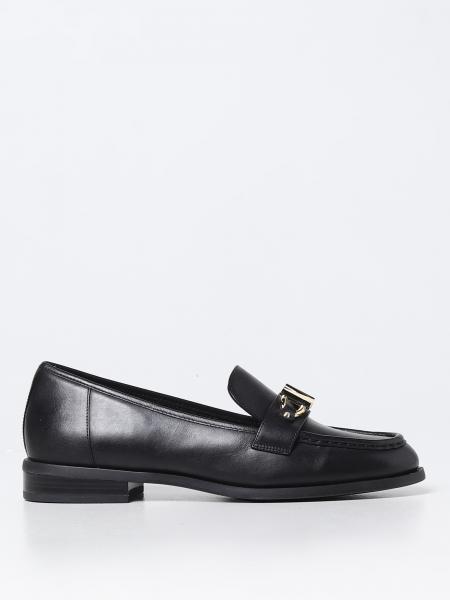 MICHAEL KORS: Michael Tiegan leather mocassins with monogram - Black ...