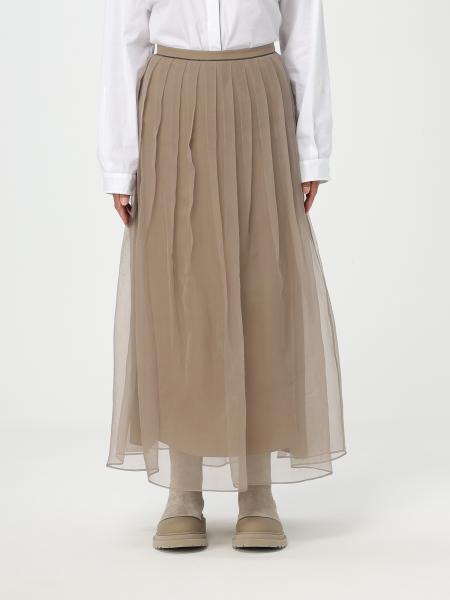 BRUNELLO CUCINELLI: skirt for woman - Brown | Brunello Cucinelli skirt ...