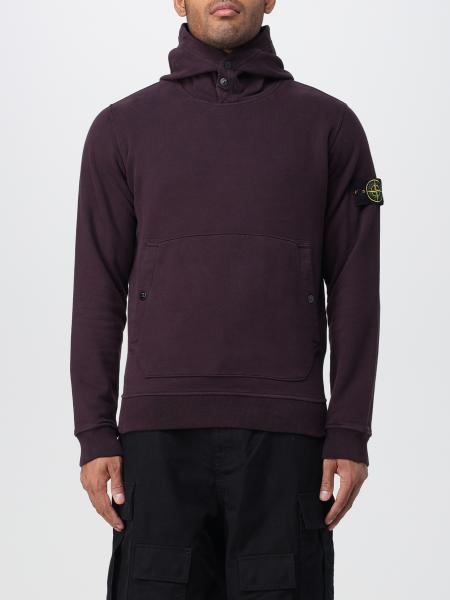 Stone island burgundy hoodie sale