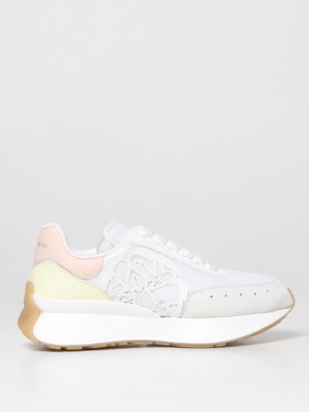 New UK 10 Alexander McQueen Alexander McQueen Metallic-Detailed Low-Top  Sneakers