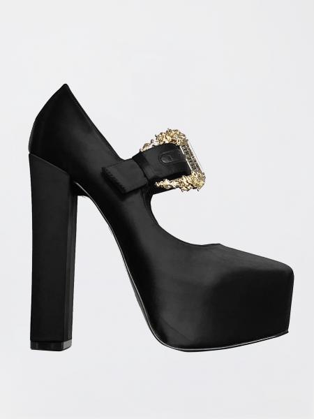 VERSACE JEANS COUTURE: high heel shoes for woman - Black | Versace ...