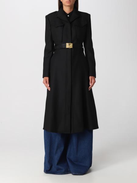 ELISABETTA FRANCHI: coat for woman - Black | Elisabetta Franchi coat ...