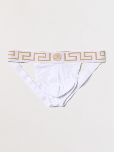 VERSACE: jock strap in stretch cotton - White | Versace underwear ...