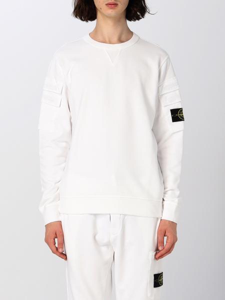 STONE ISLAND sweatshirt for man White Stone Island sweatshirt