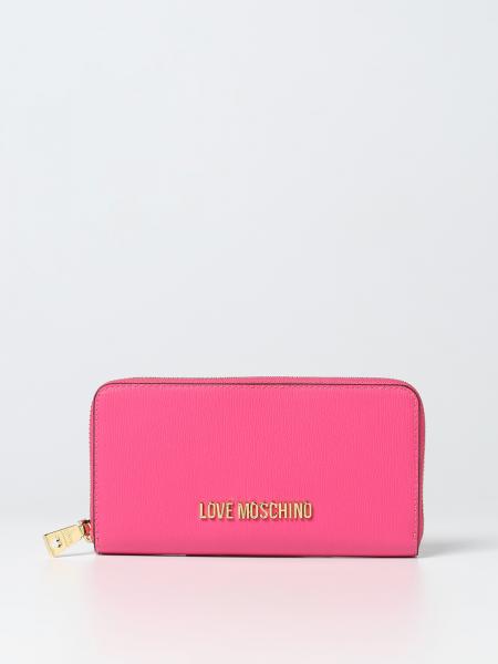 LOVE MOSCHINO: wallet in micrograin synthetic leather - Fuchsia