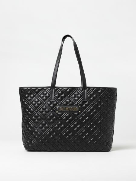 LOVE MOSCHINO: bag in quilted synthetic leather - Black | Love Moschino ...