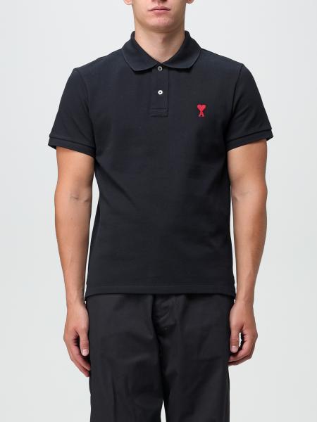 AMI PARIS: polo shirt for man - Black | Ami Paris polo shirt ...