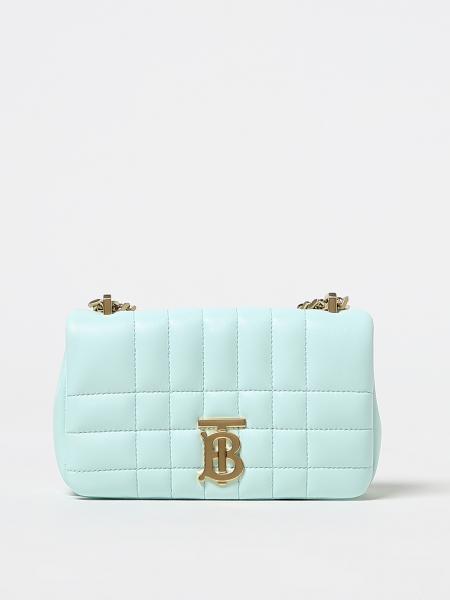 BURBERRY: Lola bag in quilted nappa - Gnawed Blue