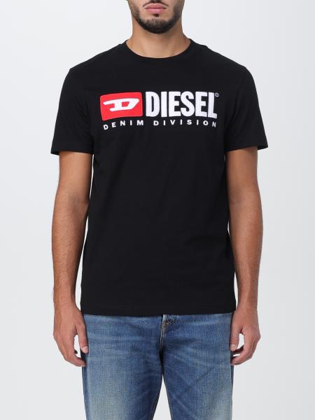 DIESEL: cotton t-shirt - Black | Diesel t-shirt A037660GRAI online at ...