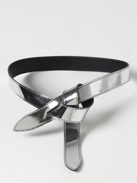 ISABEL MARANT: Lecce belt in laminated patent leather - Silver | Isabel ...