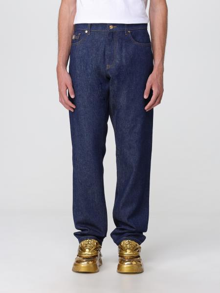 VERSACE: jeans in denim - Blue | Versace jeans 10108161A08356 online at ...