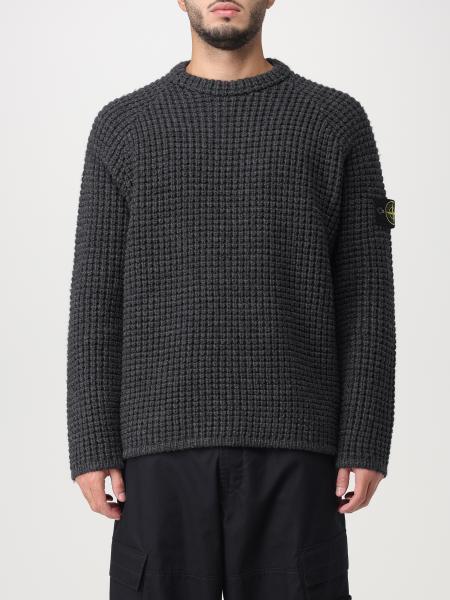 STONE ISLAND: sweater for man - Charcoal | Stone Island sweater 502D5 ...