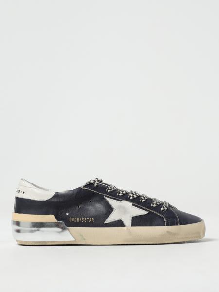 GOLDEN GOOSE: Super-Star Classic sneakers in used leather - Blue ...