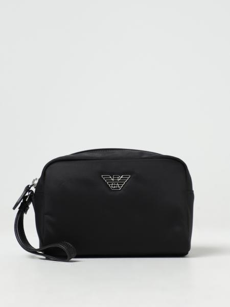 Flat shoulder bag with eagle plaque