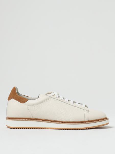 BRUNELLO CUCINELLI: sneakers in grained leather - Beige | Brunello ...