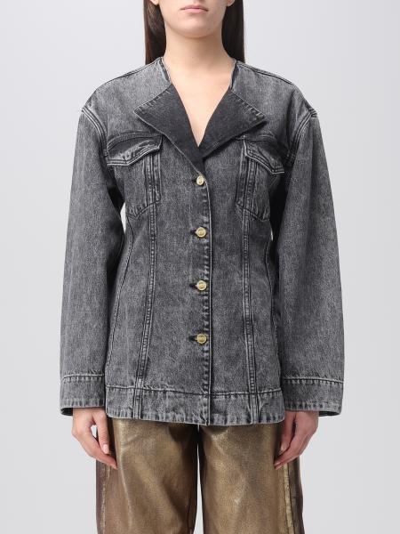 GANNI: denim jacket - Black | Ganni jacket J1352 online at GIGLIO.COM