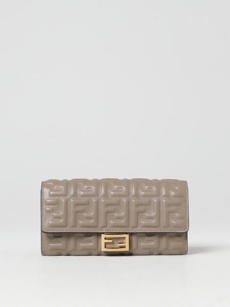 FENDI: Continental Baguette wallet in leather with embossed FF monogram ...