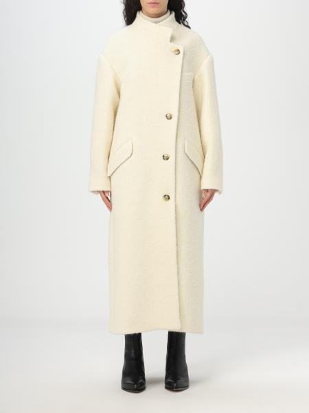 ISABEL MARANT ETOILE: Sabine coat in wool blend - Beige | Isabel Marant ...