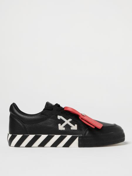 OFF-WHITE: Vulcanized Low sneakers in grained leather - Black | Off ...