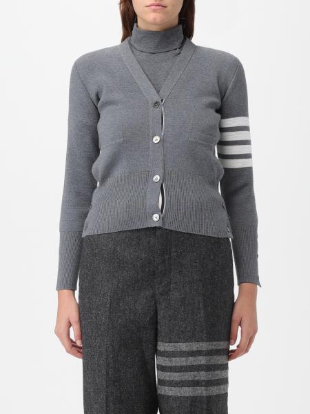 THOM BROWNE: wool cardigan - Grey | Thom Browne cardigan