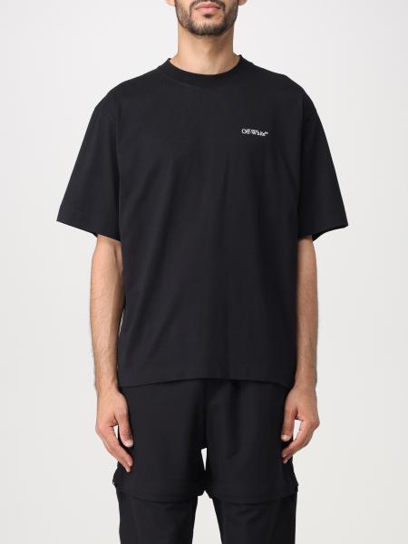 OFF-WHITE: basic t-shirt with maxi logo - Black | Off-White t-shirt ...