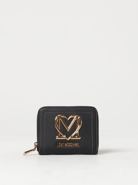 LOVE MOSCHINO: wallet in synthetic leather with logo - Black | Love  Moschino wallet JC5722PP0HKG0 online at