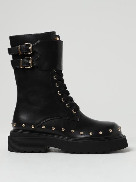 TWINSET: ankle boots in synthetic leather with studs - Black | Twinset ...