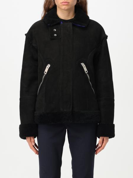 OFF-WHITE: jacket in leather and shearling - Black | Off-White jacket ...