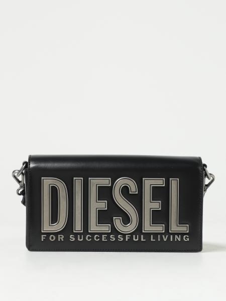 DIESEL BORSA A SPALLA: Borsa in pelle con logo | Borsa A Spalla Diesel  donna - X09775P6183 Nero 