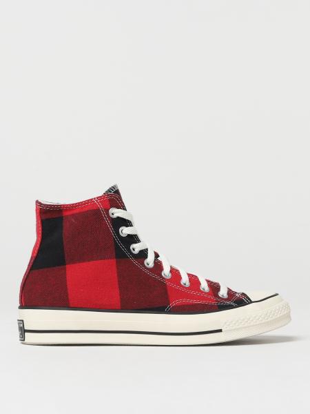 Burgundy on sale plaid converse