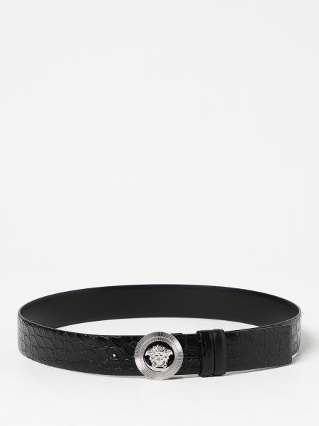 VERSACE: belt for man - Black | Versace belt 10121131A09076 online at ...