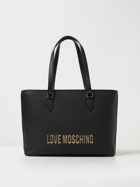 LOVE MOSCHINO: tote bags for woman - Black | Love Moschino tote bags ...