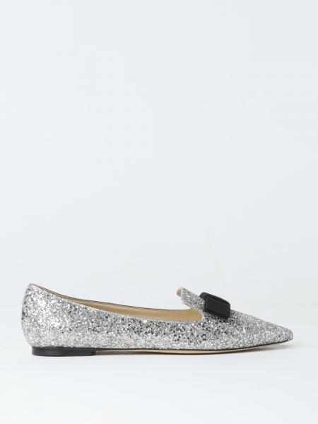 JIMMY CHOO: ballet flats for woman - Silver | Jimmy Choo ballet flats ...