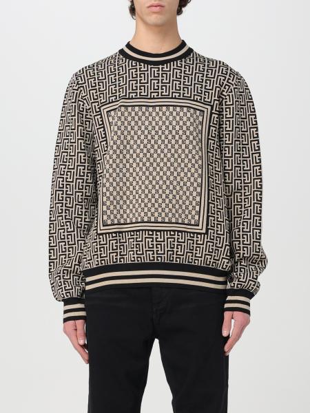 BALMAIN: sweater for man - Beige | Balmain sweater CH1KD000KF79