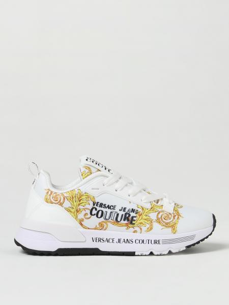 Versace JEANS COUTURE Leather MEYSSA Low-Top Sneakers with Glitter Logo  Detail women - Glamood Outlet