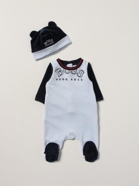 HUGO BOSS: Footed onesie set + hat - Sky Blue | Pack Hugo Boss J98336 ...