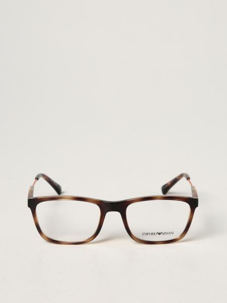 Emporio Armani Outlet: acetate eyeglasses - Brown | Emporio Armani ...