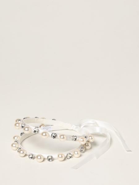 Monnalisa headband with pearls and crystals