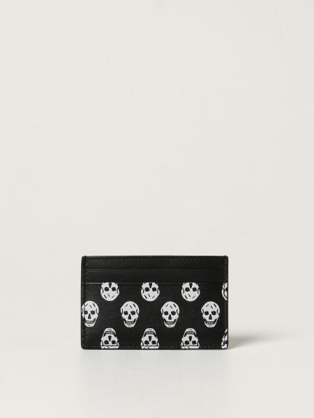 Alexander McQueen leather credit card holder with skulls