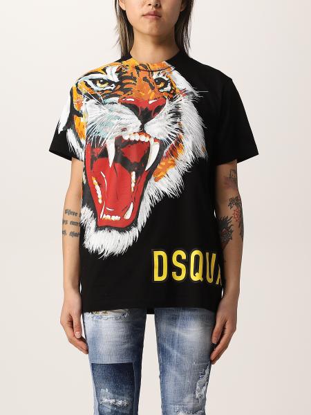 Dsquared2 Icon Spray T Shirt Black Dsquared2 T Shirt S80gc0038s23009 Online On Gigliocom