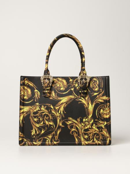 VERSACE JEANS COUTURE: handbag in synthetic leather - Black | Versace ...